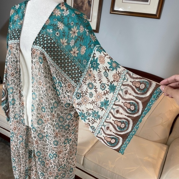 Semi Sheer Bohemian Long Chiffon Duster - Picture 7 of 16